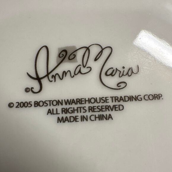 Set of 4 Boston Warehouse Anna Maria Fruit Topiary Trees Spirits 6-1/2" plates. - Picture 7 of 7